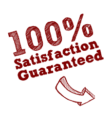 100% Satisfaction Guarantee - Hand Drawn Maroon